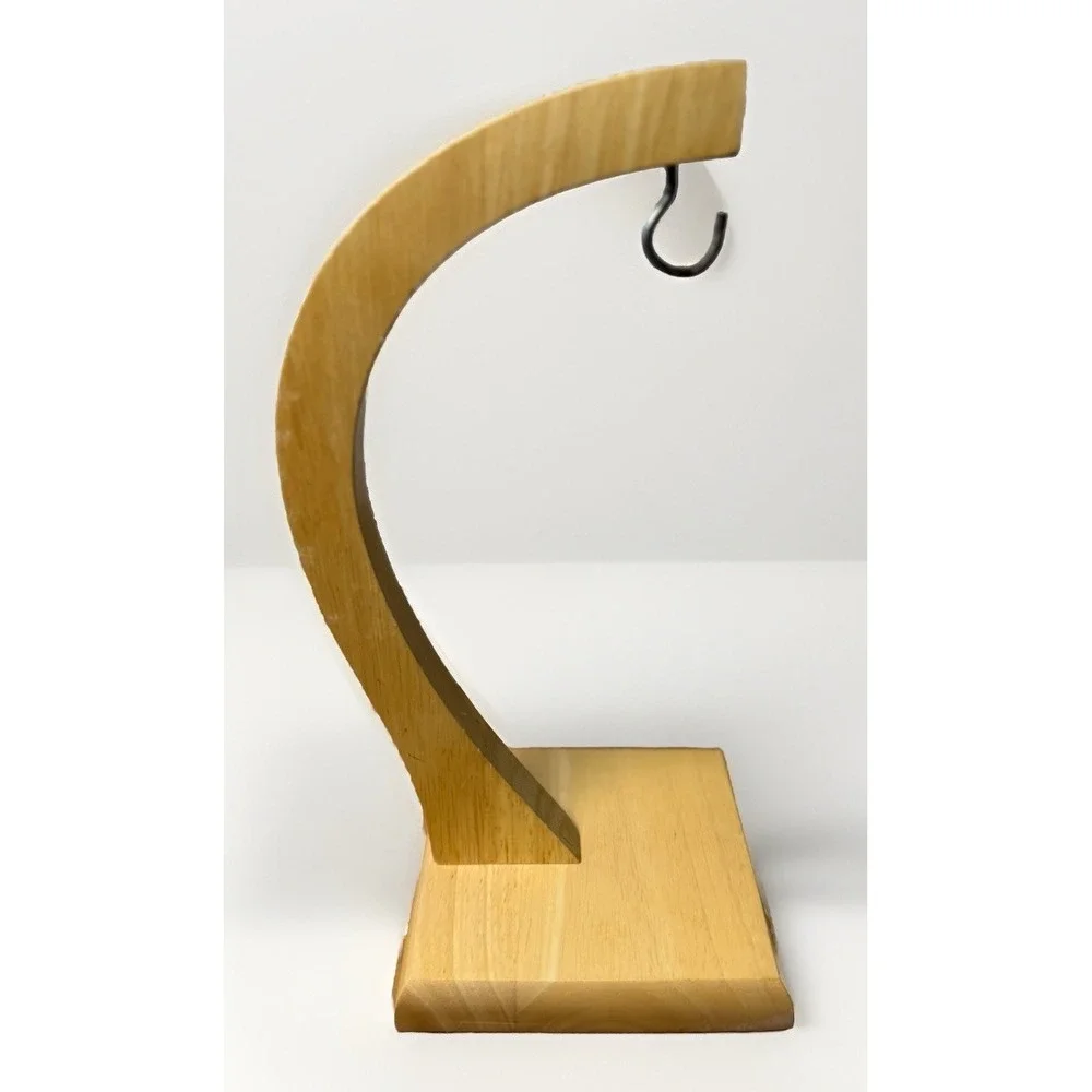 Minimalist Bamboo Blonde Wood Banana Hanger Holder‎ Countertop Hook Stand